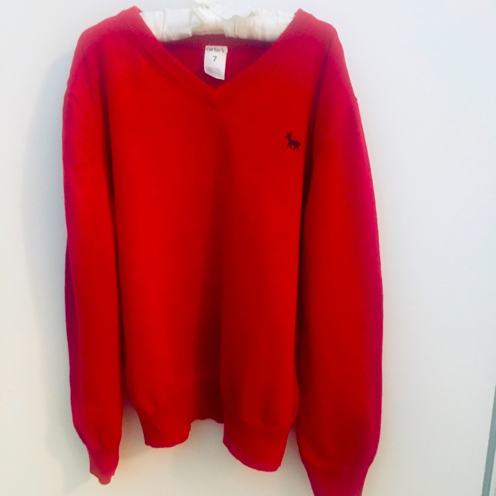 Carters - red, part cotton / viscose sweater - aged 7